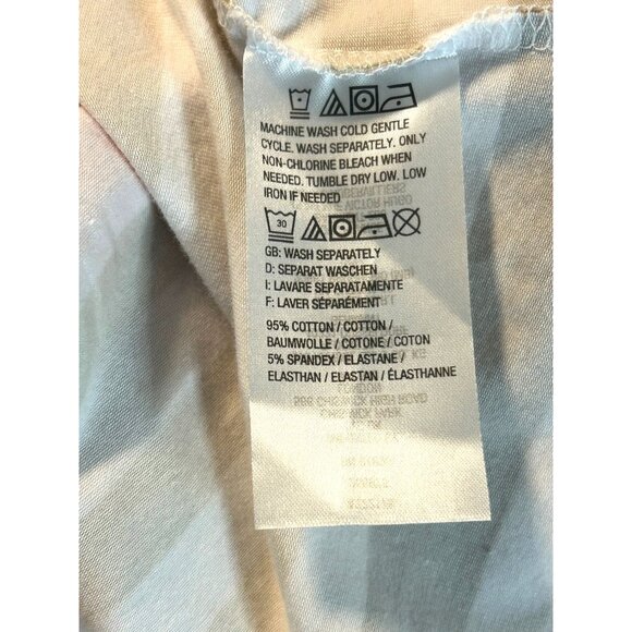 Neutral Striped Denim & Co Womens Size XL 3/4 Sleeve Top T Shirt Cotton Blend - Picture 5 of 6